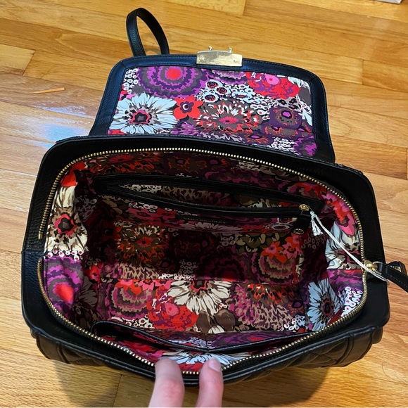 VERA BRADLEY QUILTED STELLA SATCHEL IN BLACK - Picture 5 of 9